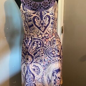 Free People Purple and Cream Mini Dress